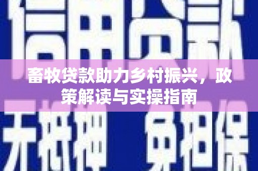 临武畜牧贷款助力乡村振兴，政策解读与实操指南