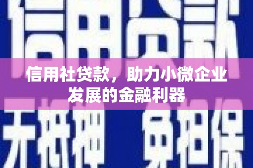 临武信用社贷款，助力小微企业发展的金融利器