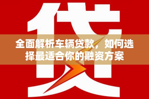 临武全面解析车辆贷款，如何选择最适合你的融资方案